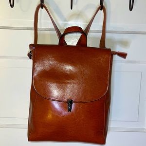 HESHE Leather Backpack Purse NWOT